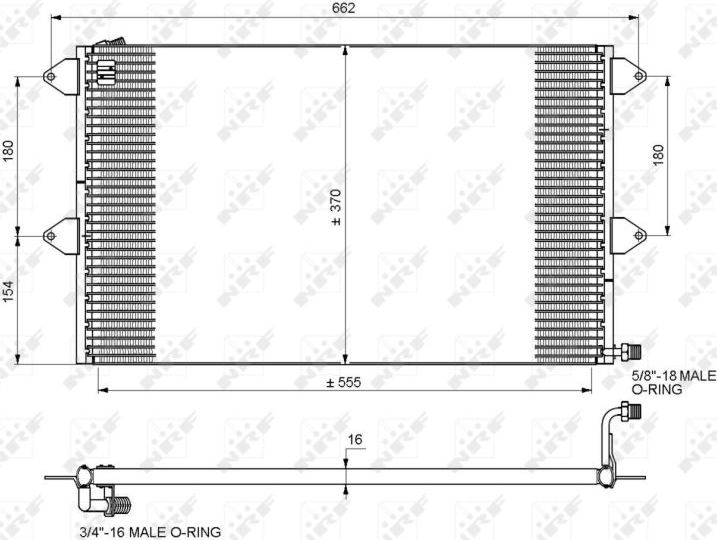 Радиатор кондиционера (конденсатор) NRF (алюминий). Артикул 35034