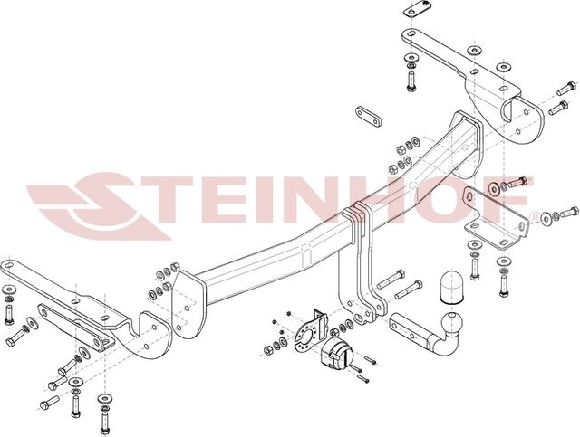 Фаркоп Steinhof для Toyota Highlander VI 2019-2026. Артикул T-156