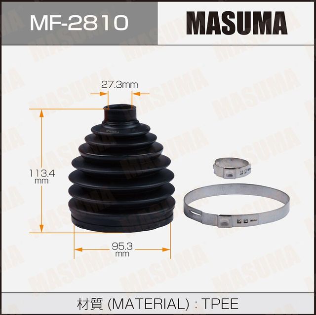 Пыльник ШРУСа наружный Masuma передний для Nissan Cefiro A33 2000-2003. Артикул MF-2810