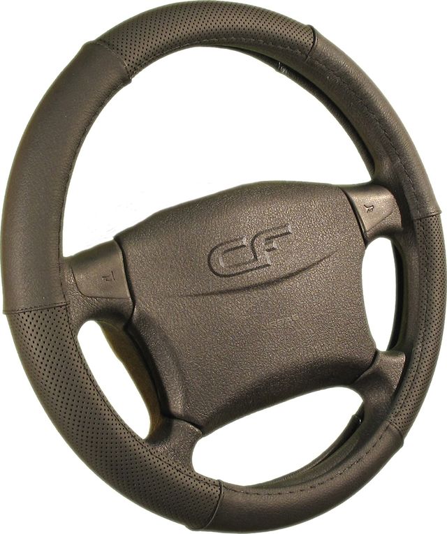 Оплётка на руль CarFashion Nature (размер M, натуральная кожа, цвет ЧЕРНЫЙ). Артикул 31241