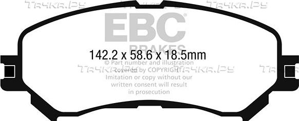 Тормозные колодки EBC Brakes передние для Renault Megane IV 2015-2026. Артикул DP22272