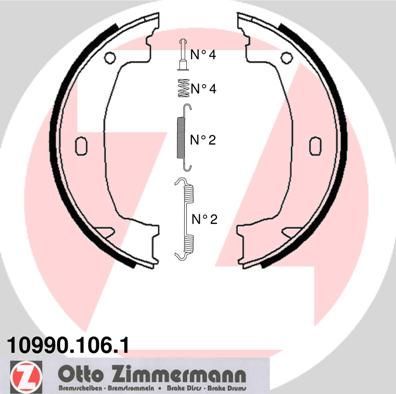 Тормозные колодки (стояночная тормозная система) Zimmermann. Артикул 10990.106.1