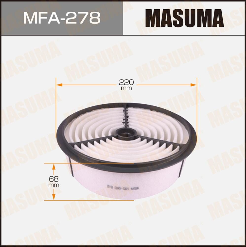 Воздушный фильтр Masuma. Артикул MFA-278