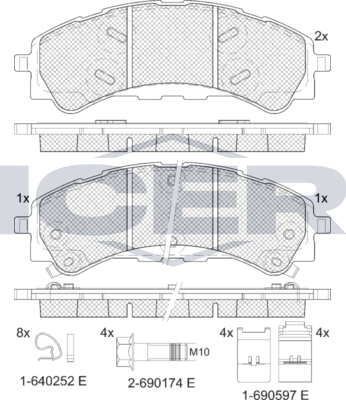 Тормозные колодки Icer для Ford Ranger III 2018-2015. Артикул 182437