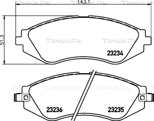 Тормозные колодки Hella NAO передние для Daewoo Espero 1997-1999. Артикул 8DB 355 029-561