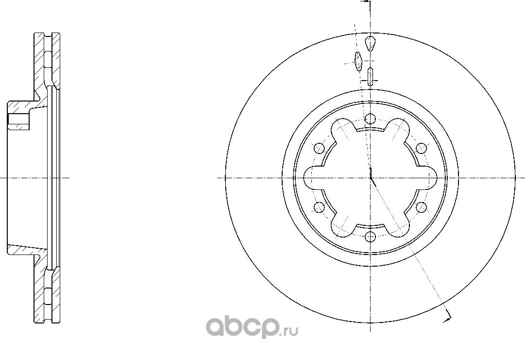 Диск тормозной вентилируемый (G-Brake). Артикул GR32265