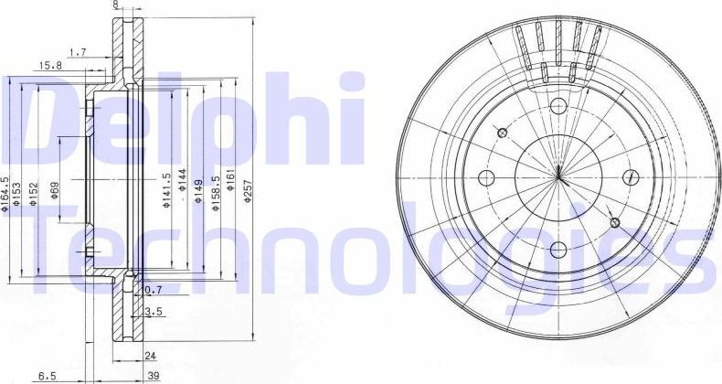 Тормозной диск Delphi. Артикул BG3750
