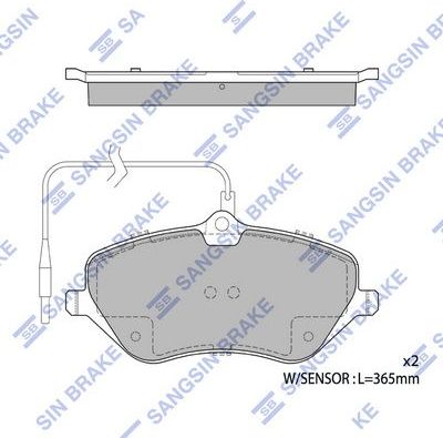 Тормозные колодки Sangsin Hi-Q передние для Citroen C6 2005-2012. Артикул SP1973