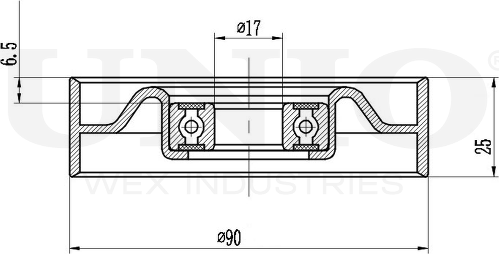 Ролик поликлинового ремня направляющий (Unio). Артикул TNS-10199