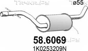 Глушитель Asso для SEAT Leon II 2005-2010. Артикул 58.6069