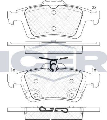 Тормозные колодки Icer задние для Ford C-MAX II 2013-2019. Артикул 182106