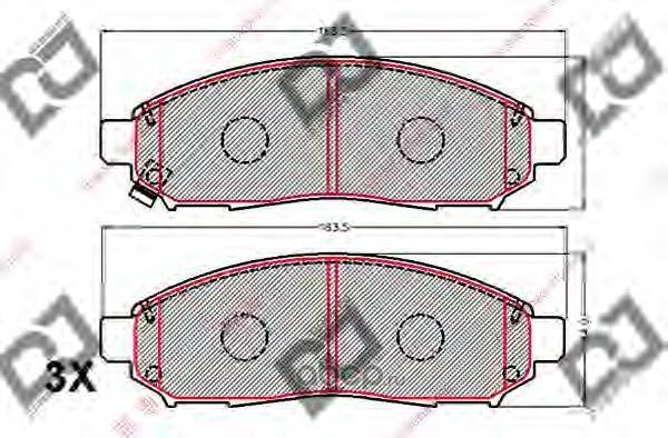 Колодки тормозные дисковые (DJ Parts). Артикул BP2146