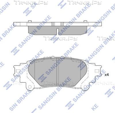 Тормозные колодки Sangsin Hi-Q задние для Lexus GS IV 2012-2018. Артикул SP4131