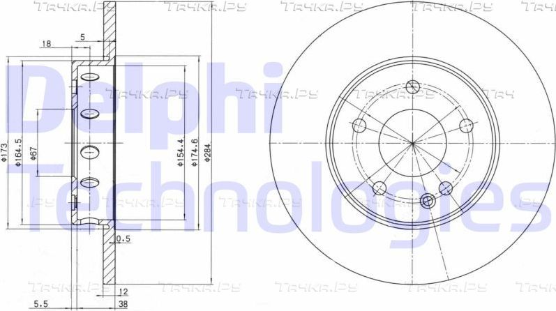 Тормозной диск Delphi. Артикул BG2769