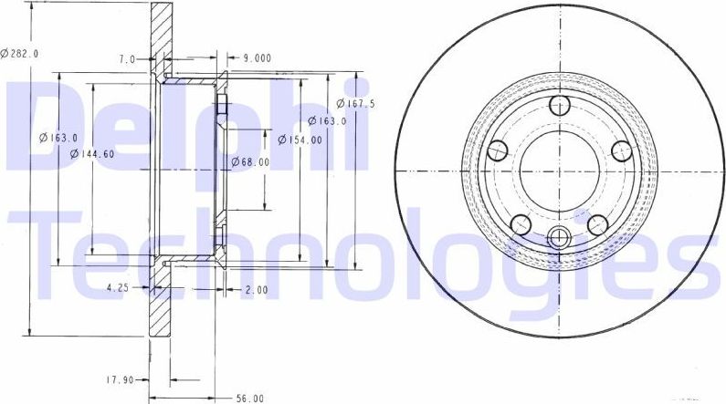 Тормозной диск Delphi. Артикул BG2898