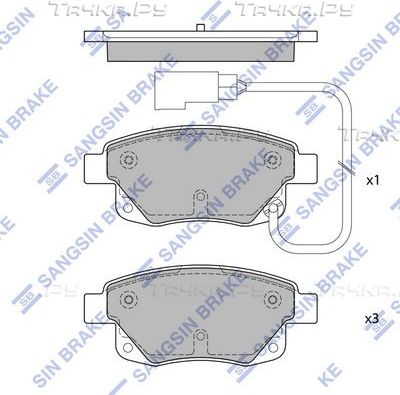Тормозные колодки Sangsin Hi-Q задние для Ford Transit VII 2006-2014. Артикул SP4404