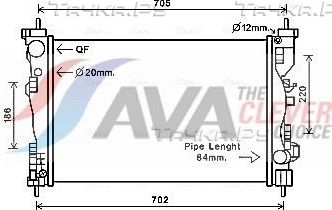 Радиатор охлаждения двигателя AVA ** CLEVER FIT **. Артикул ALA2120