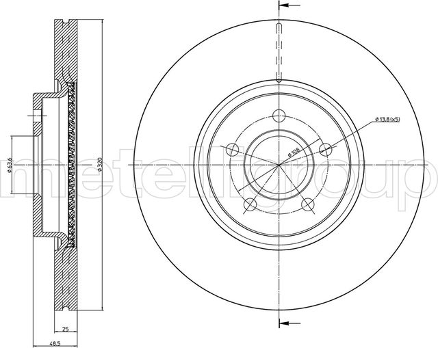 Тормозной диск Metelli. Артикул 23-0892C