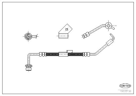 Тормозной шланг Corteco передний правый для Ford Transit V 1999-1999. Артикул 19032130