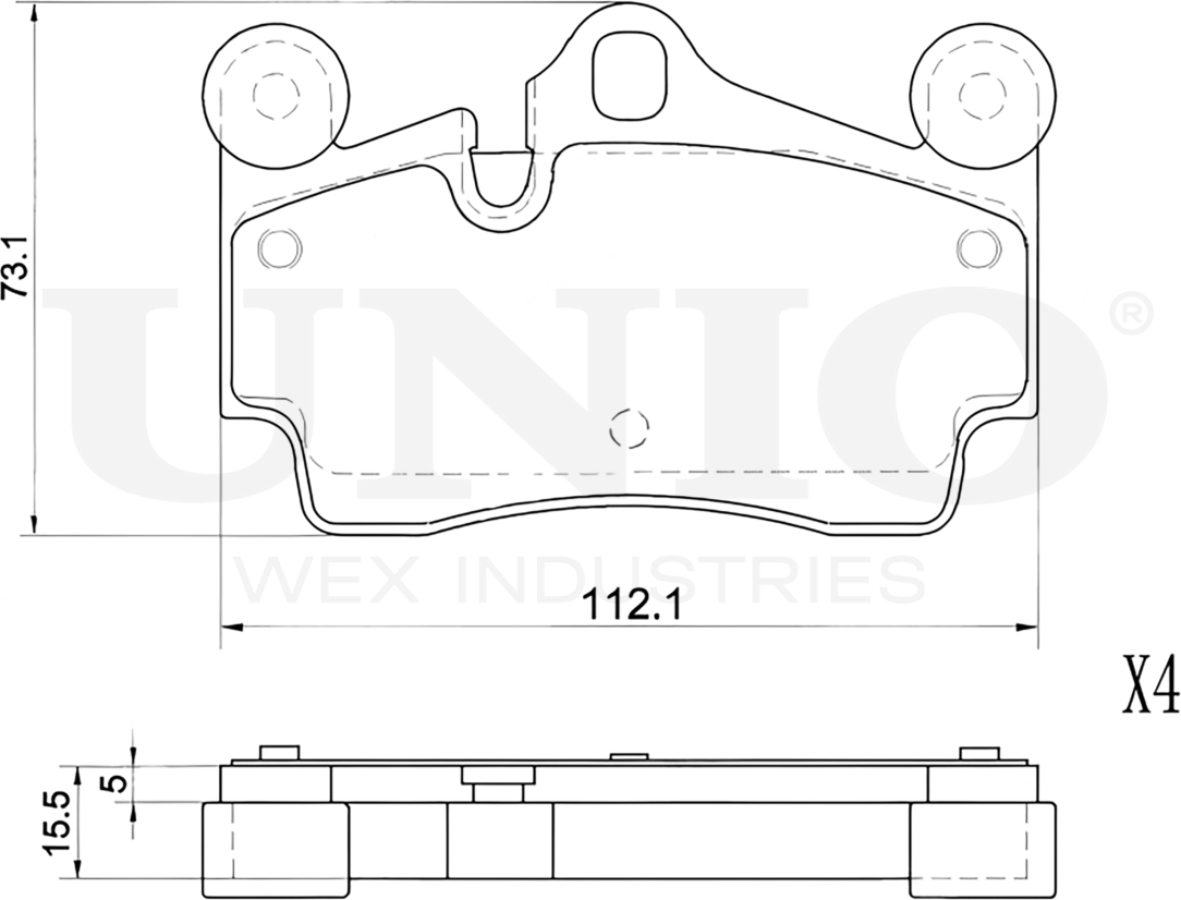Колодки тормозные дисковые, комплект (Unio). Артикул BRP-20413