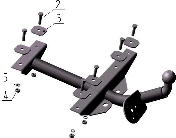 Фаркоп AvtoS для ВАЗ 1111, 11113 (Ока) 1998-2008. Артикул VAZ-01