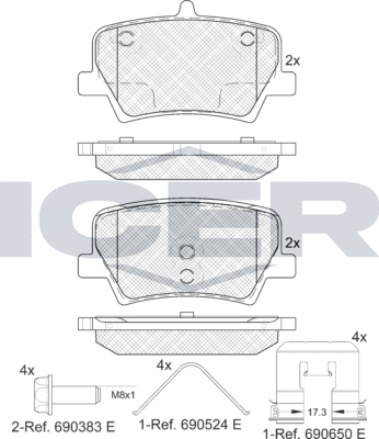 Тормозные колодки Icer. Артикул 182346