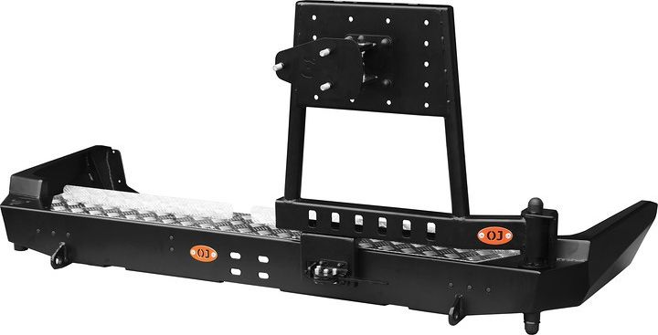 Бампер силовой OJ задний с универсальной калиткой и кронштейном запаски для Toyota Land Cruiser 80 1990-1997. Артикул 03.177.02