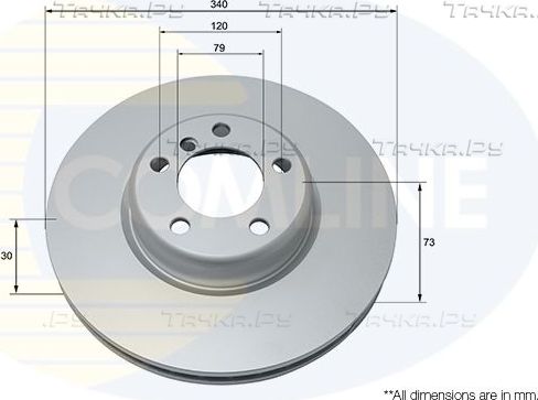 Тормозной диск Comline COATED передний для BMW 1 II (F20/F21) 2011-2019. Артикул ADC1785V