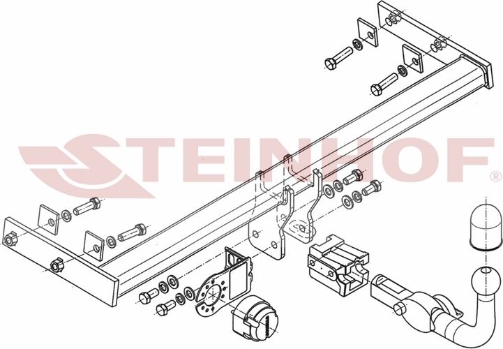 Фаркоп Steinhof для Volvo V40 II 2012-2019. Быстросъемный крюк. Артикул V-281