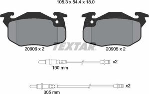 Тормозные колодки Textar передние для Citroen Saxo 1996-2004. Артикул 2090603