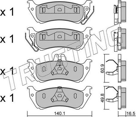 Тормозные колодки Trusting задние для Mercedes-Benz M-Класс I (W163) 1999-2001. Артикул 586.1