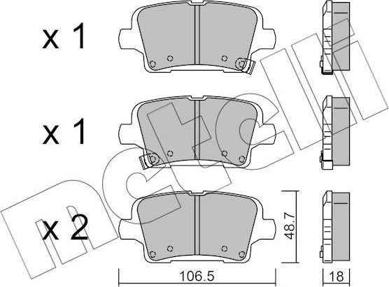 Тормозные колодки Metelli. Артикул 22-1181-0