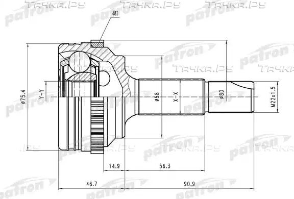 Шрус наружный (граната) Patron. Артикул PCV1460