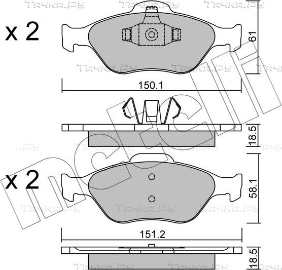 Тормозные колодки Metelli передние для Ford Fusion I 2002-2012. Артикул 22-0316-0