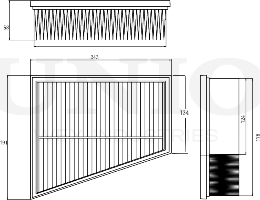 Фильтр воздушный (Unio). Артикул FLT-10172