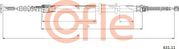 Трос ручника (тросик ручного тормоза) Cofle. Артикул 92.631.11