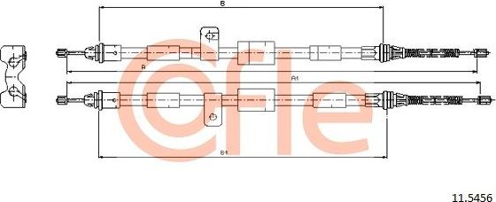 Трос ручника (тросик ручного тормоза) Cofle задний правый/левый для Mazda 121 III 1996-2003. Артикул 92.11.5456