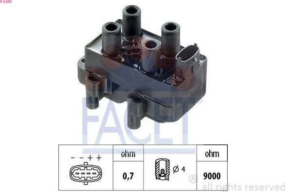 Катушка зажигания Facet Made in Italy - OE Equivalent для Opel Sintra 1996-1999. Артикул 9.6289