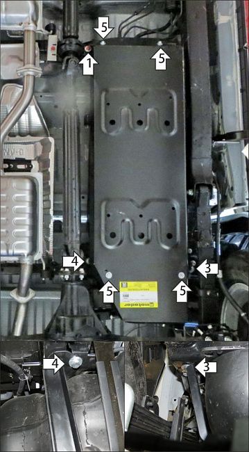 Защита Мотодор усиленная для топливного бака Jac T8, T8 Pro 2019-2026. Артикул 78304