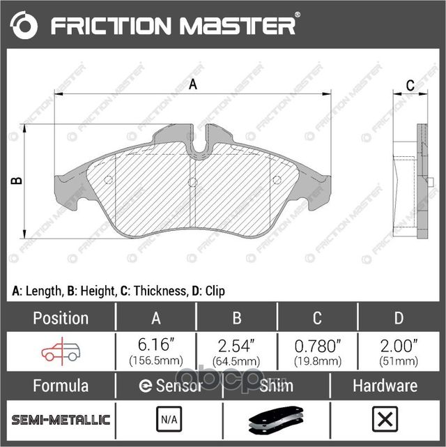 Brake pads (Frictionmaster). Артикул MKD1177