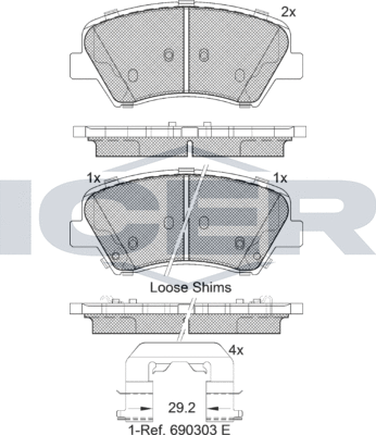 Тормозные колодки Icer. Артикул 182029
