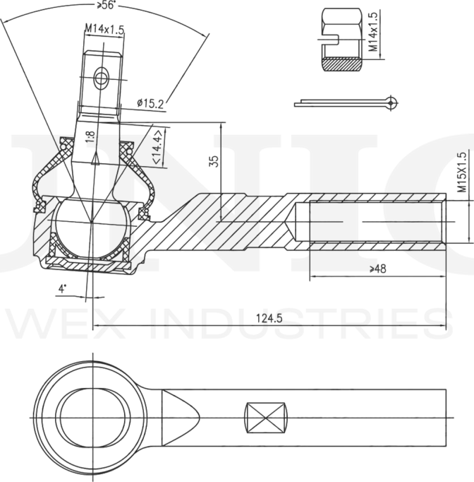 Наконечник рулевой тяги (Unio). Артикул SSP-10002