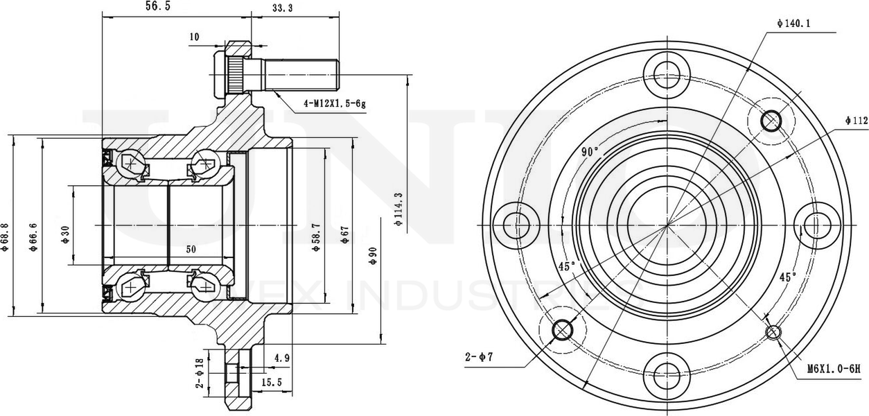 Ступица колеса с интегрированным подшипником (Unio). Артикул HUB-20148