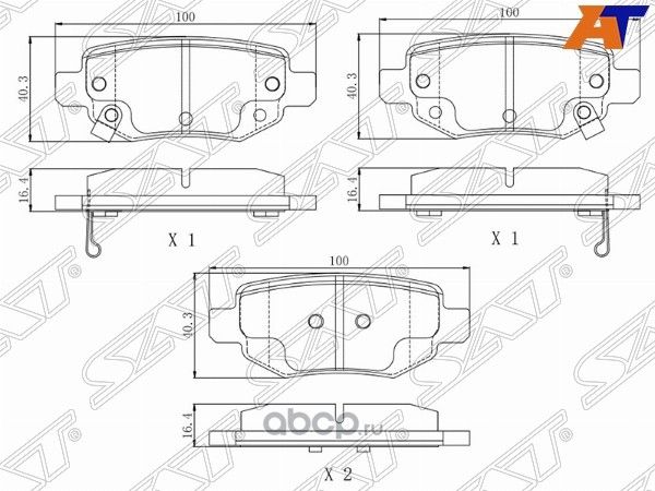 Колодки тормозные зад CHERY TIGGO T11 05-14LIFAN (SAT). Артикул ST280081