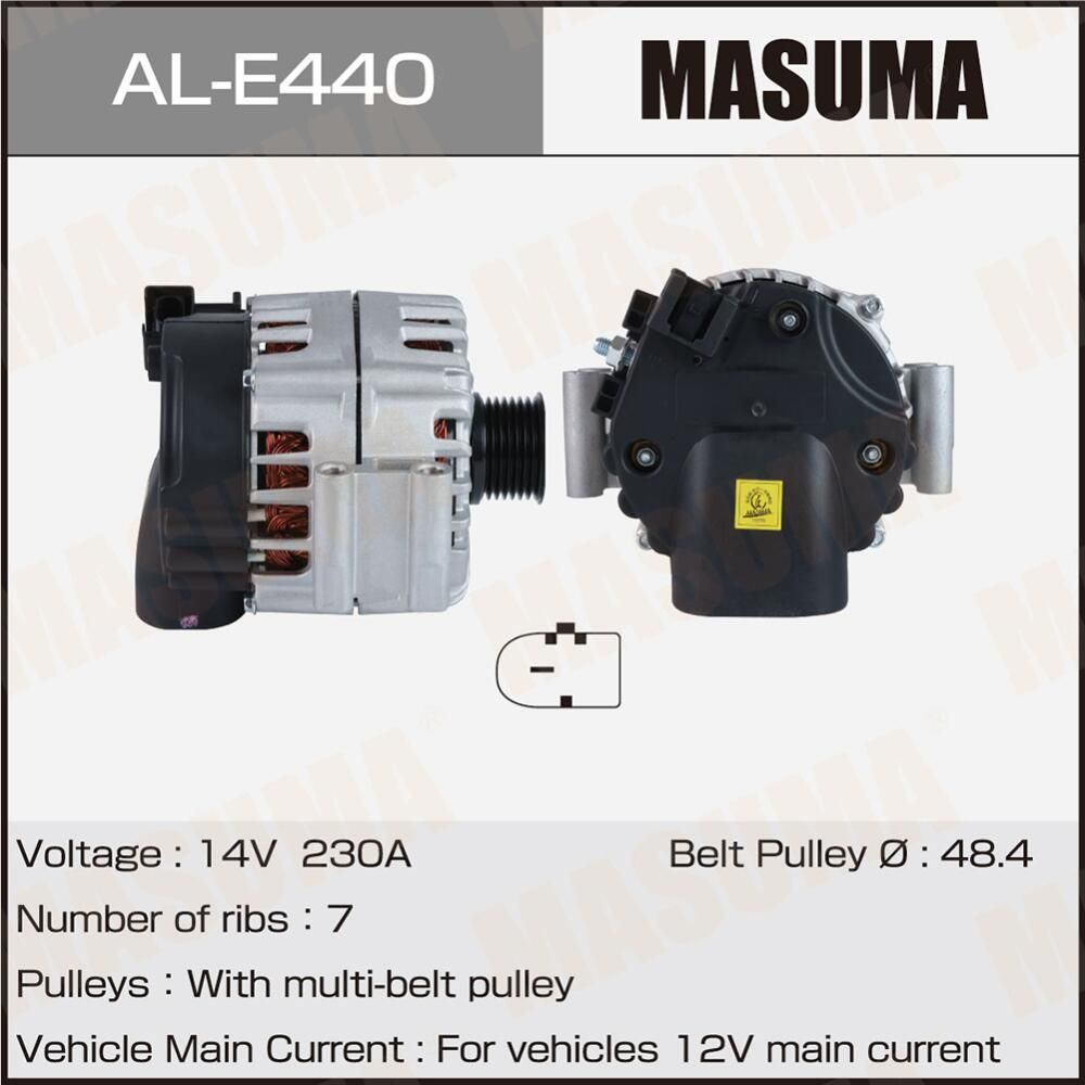 Генератор MASUMA, BMW / N63B44A (14V/230A). Артикул ALE440