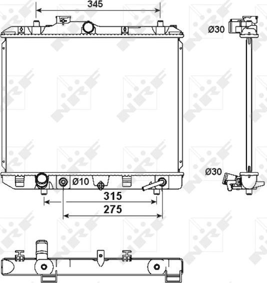 Радиатор охлаждения двигателя NRF для Suzuki Splash I 2008-2015. Артикул 53158