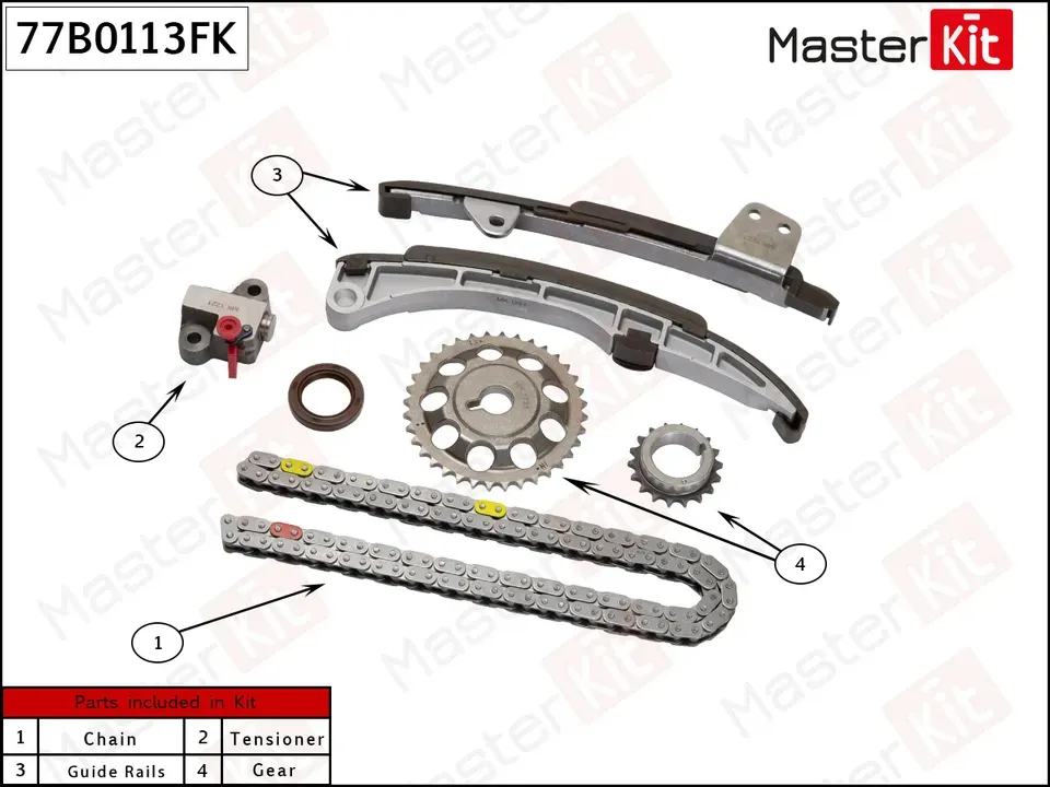 77B0113FK Комплект цепи  ГРМ Toyota 1NZ-FE (Master KIT). Артикул 77b0113fk