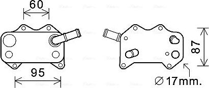 Радиатор масляный (маслоохладитель) для двигателя AVA (алюминий). Артикул VN3329