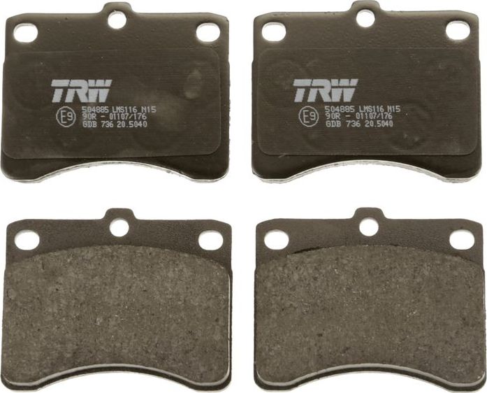 Тормозные колодки TRW. Артикул GDB736