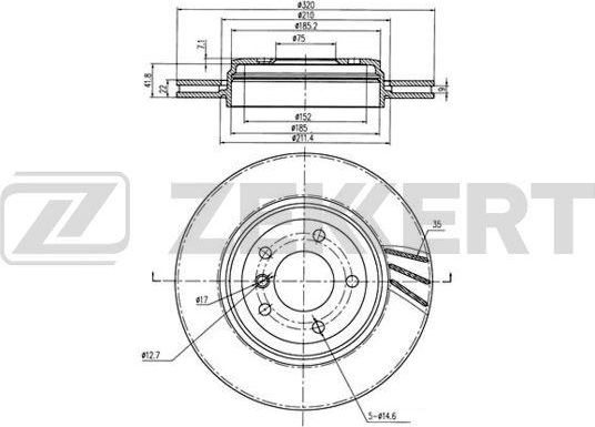 Тормозной диск Zekkert. Артикул BS-6223B